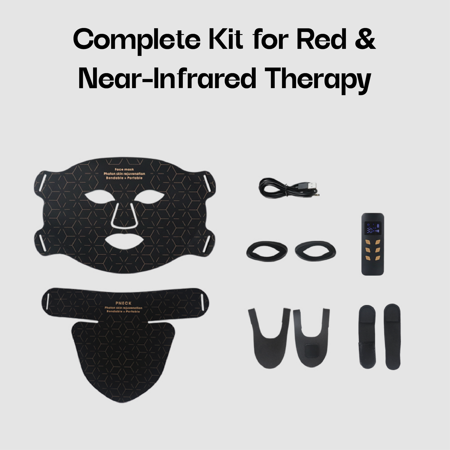 4 in 1 Red and Near-infrared Light Therapy Silicone Neck & Face Mask
