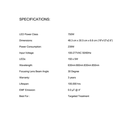 FF 750 - Red and Near-Infrared Light Therapy Panel